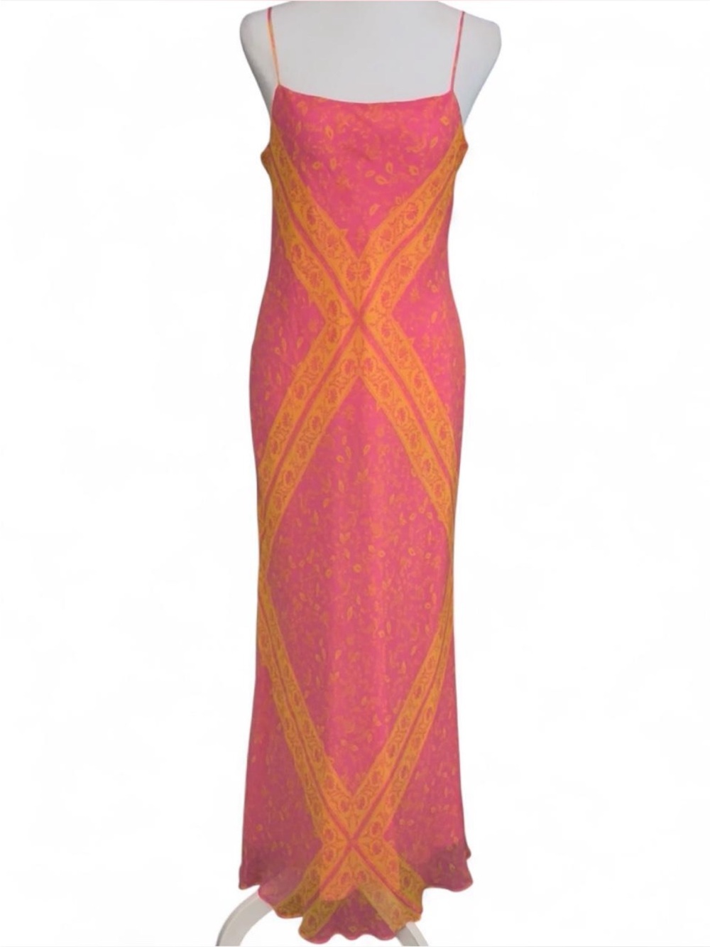 90s bias cut silk maxi slip dress